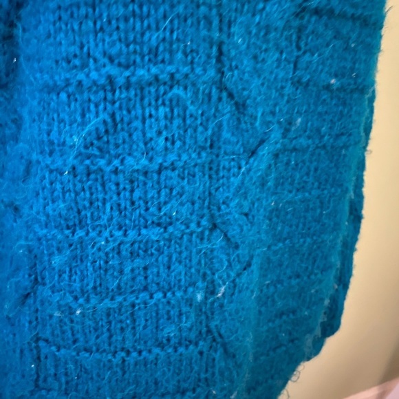 Teal Cable Knit Sweater - Picture 4 of 6